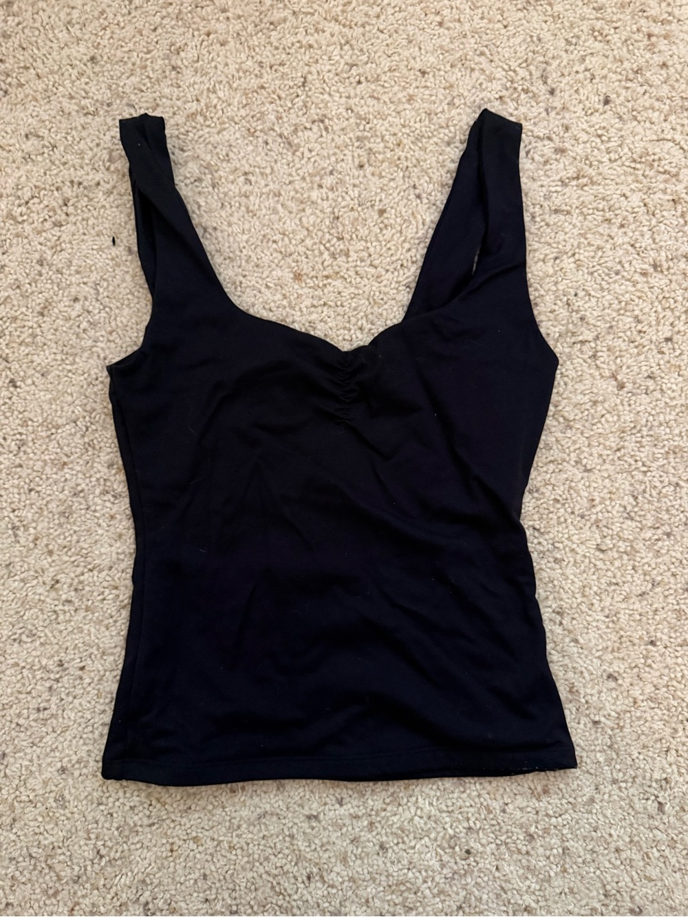 Abercrombie & Fitch Black Scoop Ruched Tank